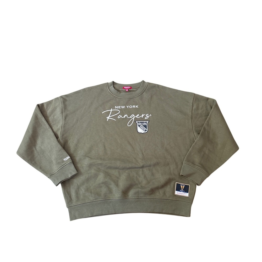 Mitchell & Ness New York Rangers Women Green NWT Oversized Sweatshirt SIZE XL